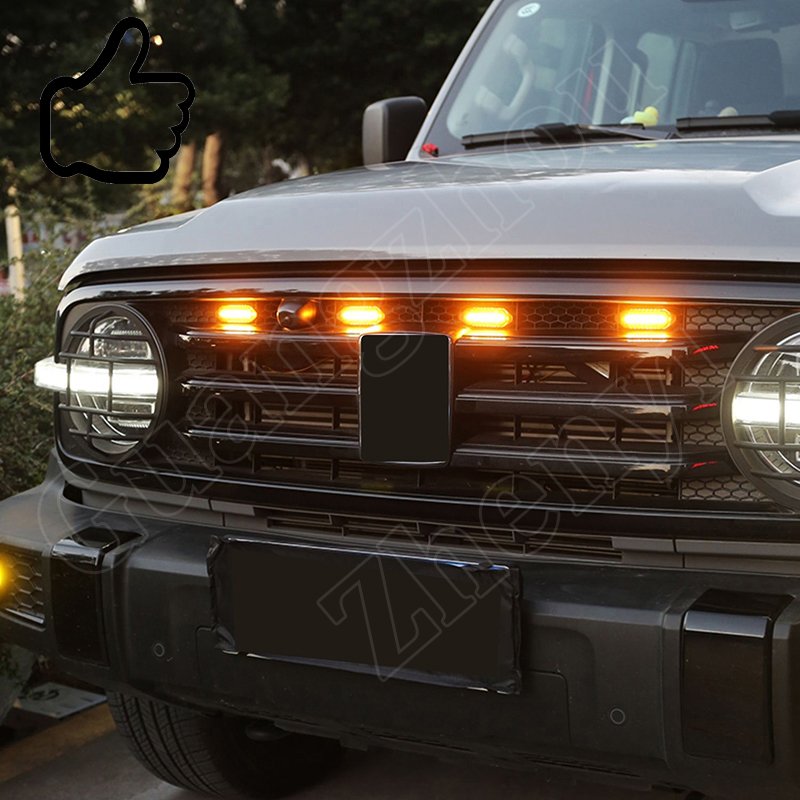 Car Accessories Front Middle Grille LED Lights Replacements For WEY Tank 300 2020-2024