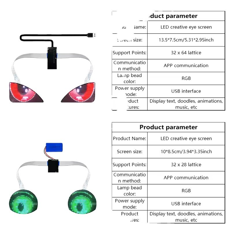 32*24 pixel RGB led eyes screen Phone control animated Car Headlight display LED Eye programmable winking eye led display