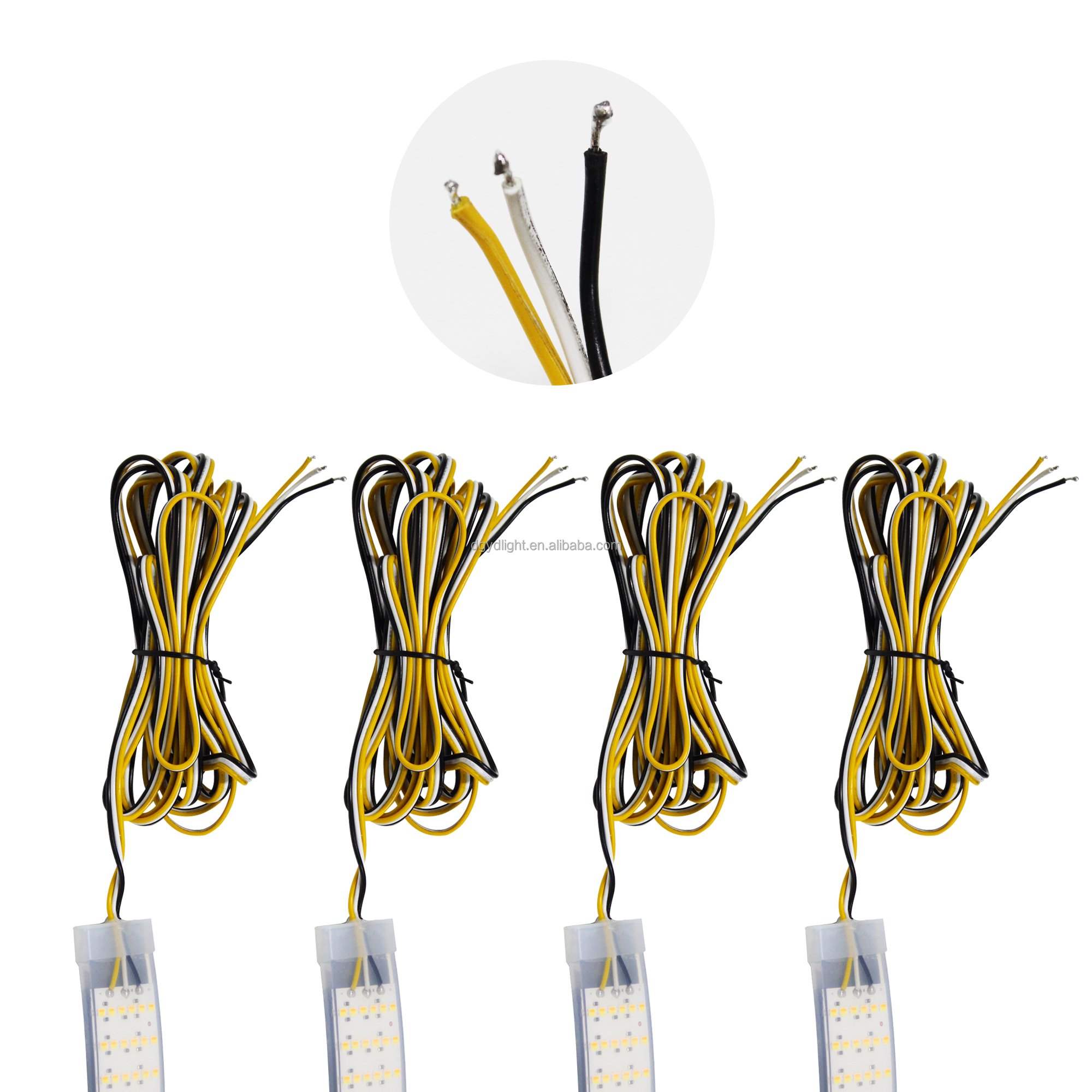 6 Row Wheel Lights Kits Dual Color Amber/White 2 in 1 Wheel Light Strip Switchback with Start-up Animation Car Light Accessories