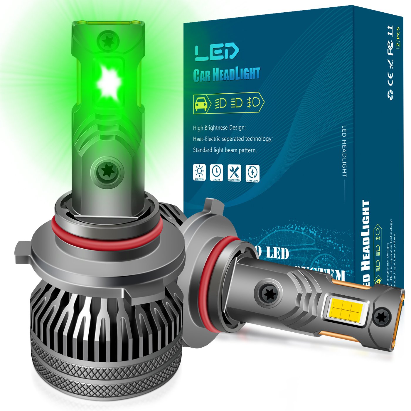 Led Headlight Bulbs H4 H7 Canbus 140W H11 H7 H4 H1 9012 Lemon Green Lamp 9006 9005 12V 24V Car Bulbs