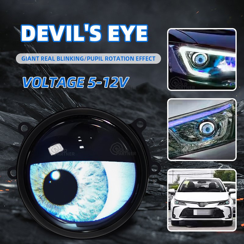 23 modes Universal Blink Demon Eyes Devil Led Headlights Lens 5V 12V 3.0 Inch Bi Led Projector Car Light Accessories