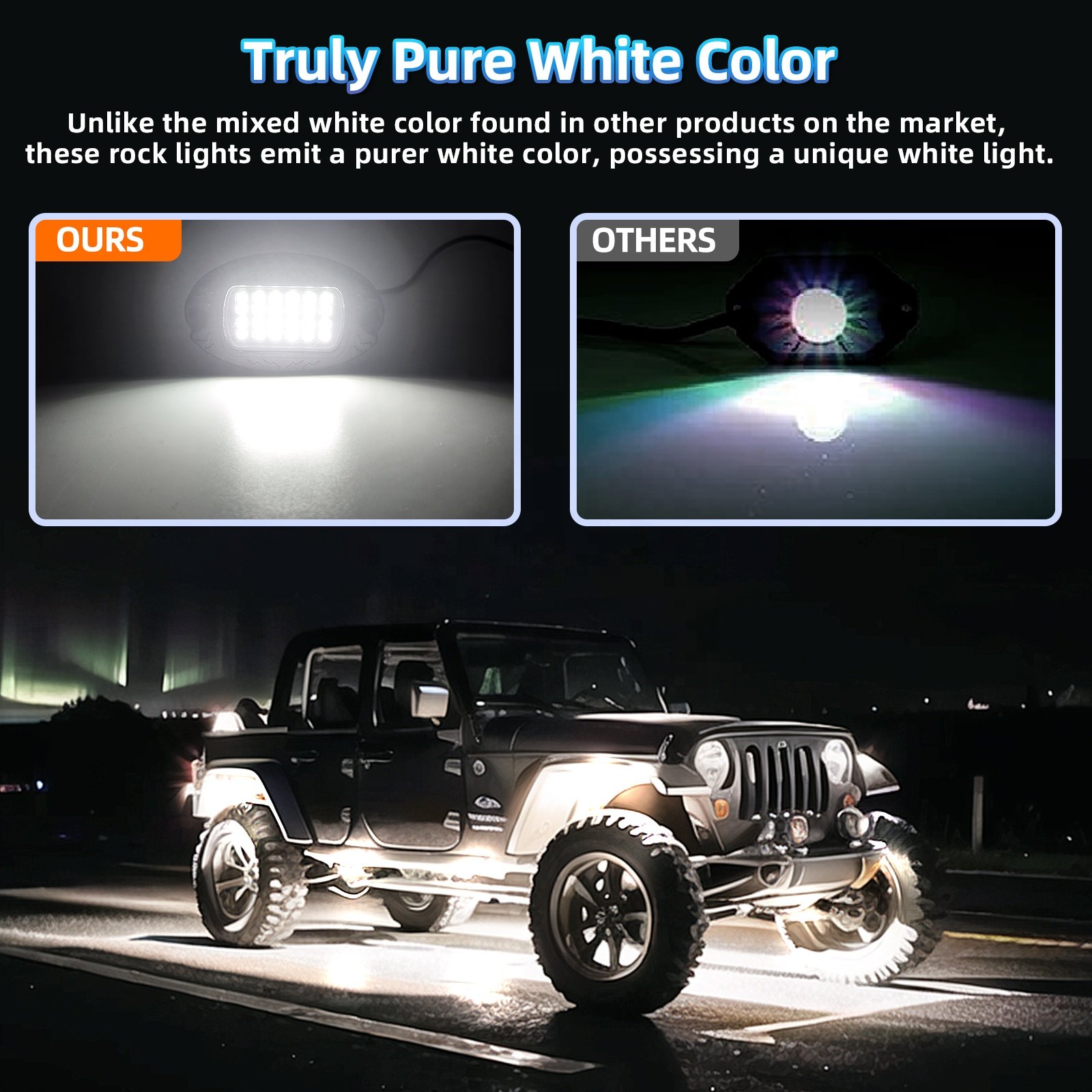 20Pods Multicolor Rock Lights Underglow APP/Remote Control Aluminum Waterproof for RV ATV UTV Car Trucks