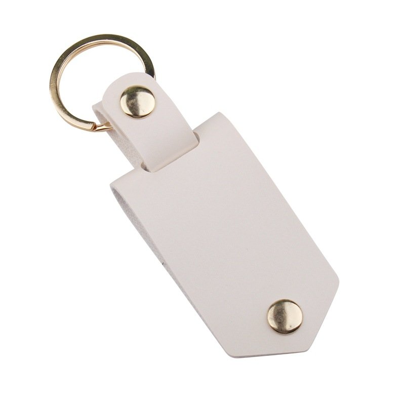PU Leather Aluminum Alloy Keyrings DIY Transfer Sticker Car Key Strap Waist Wallet KeyChains Charm Pendant keychain