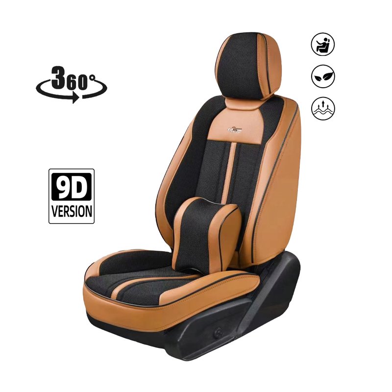 2024 Car accessories dubai 9d universal light blue full napa leather car seat covers protector 5 seater suv with logo