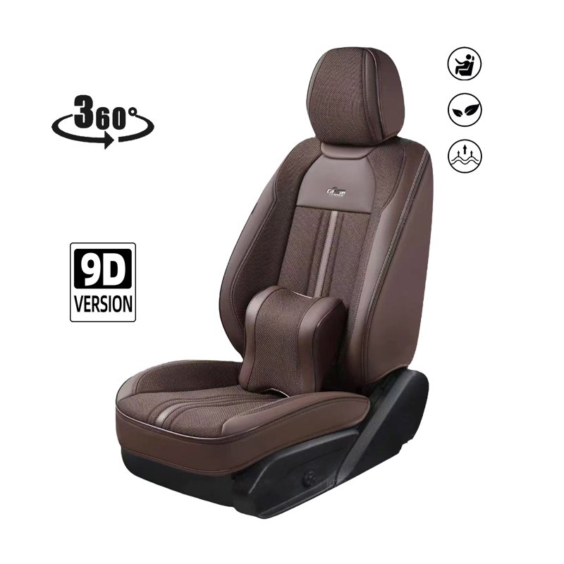 2024 Car accessories dubai 9d universal light blue full napa leather car seat covers protector 5 seater suv with logo