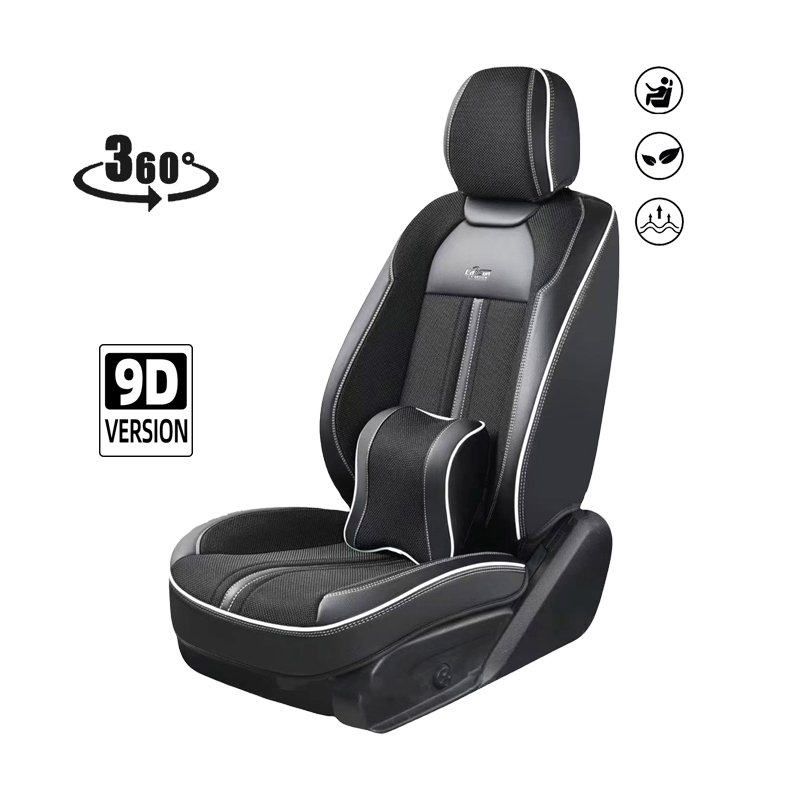 2024 Car accessories dubai 9d universal light blue full napa leather car seat covers protector 5 seater suv with logo