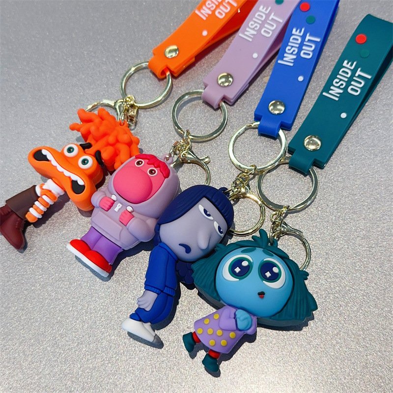 W-133 Creative 3D PVC Soft Rubber Car Keychain Cartoon Creative Bag Decoration Character Anime Keychain