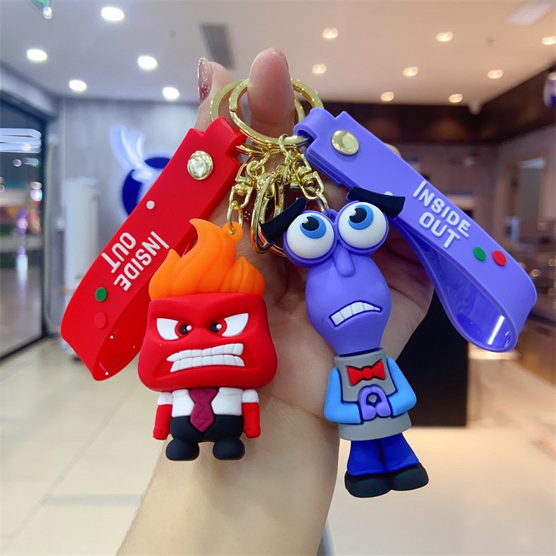 W-133 Creative 3D PVC Soft Rubber Car Keychain Cartoon Creative Bag Decoration Character Anime Keychain