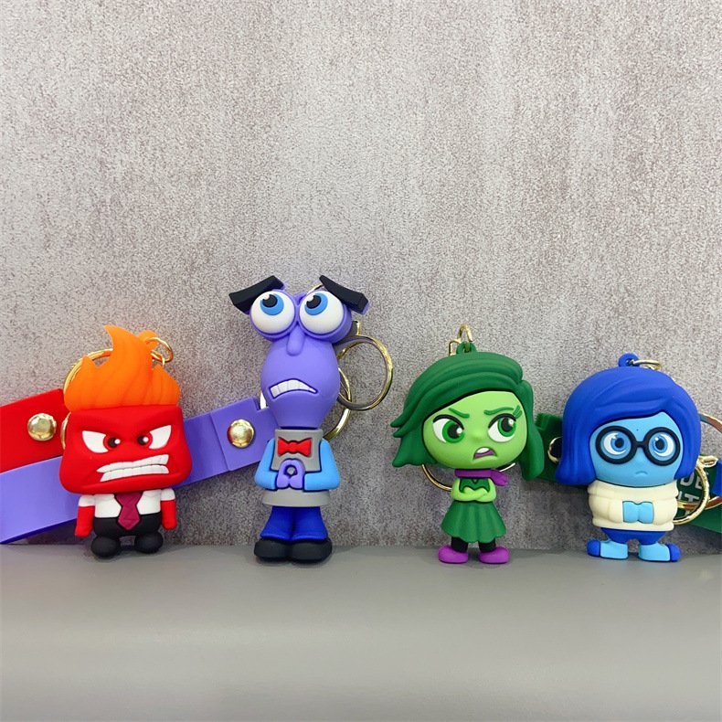 W-133 Creative 3D PVC Soft Rubber Car Keychain Cartoon Creative Bag Decoration Character Anime Keychain