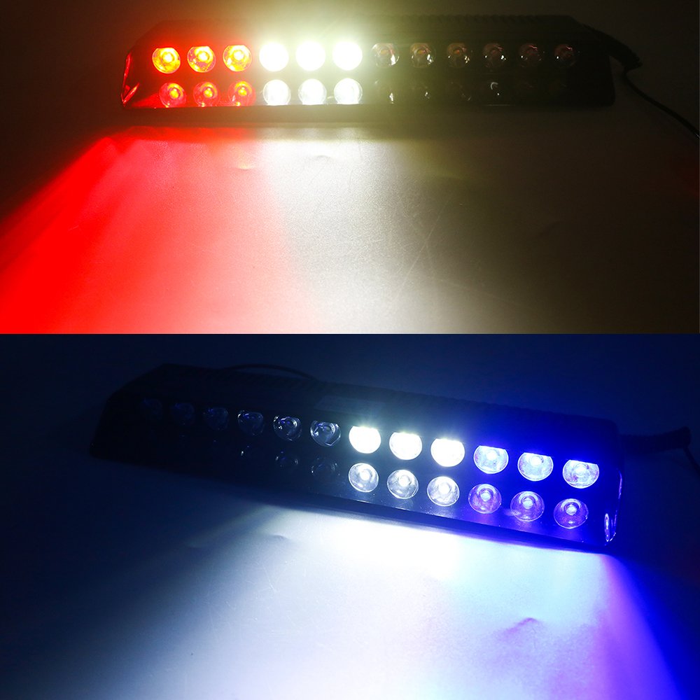PUERXIN Laser Warning Fog Light for Cars Front Windshield Auto Led Bar Flashing Mode Warning Lamp Car Emergency Strobe Light