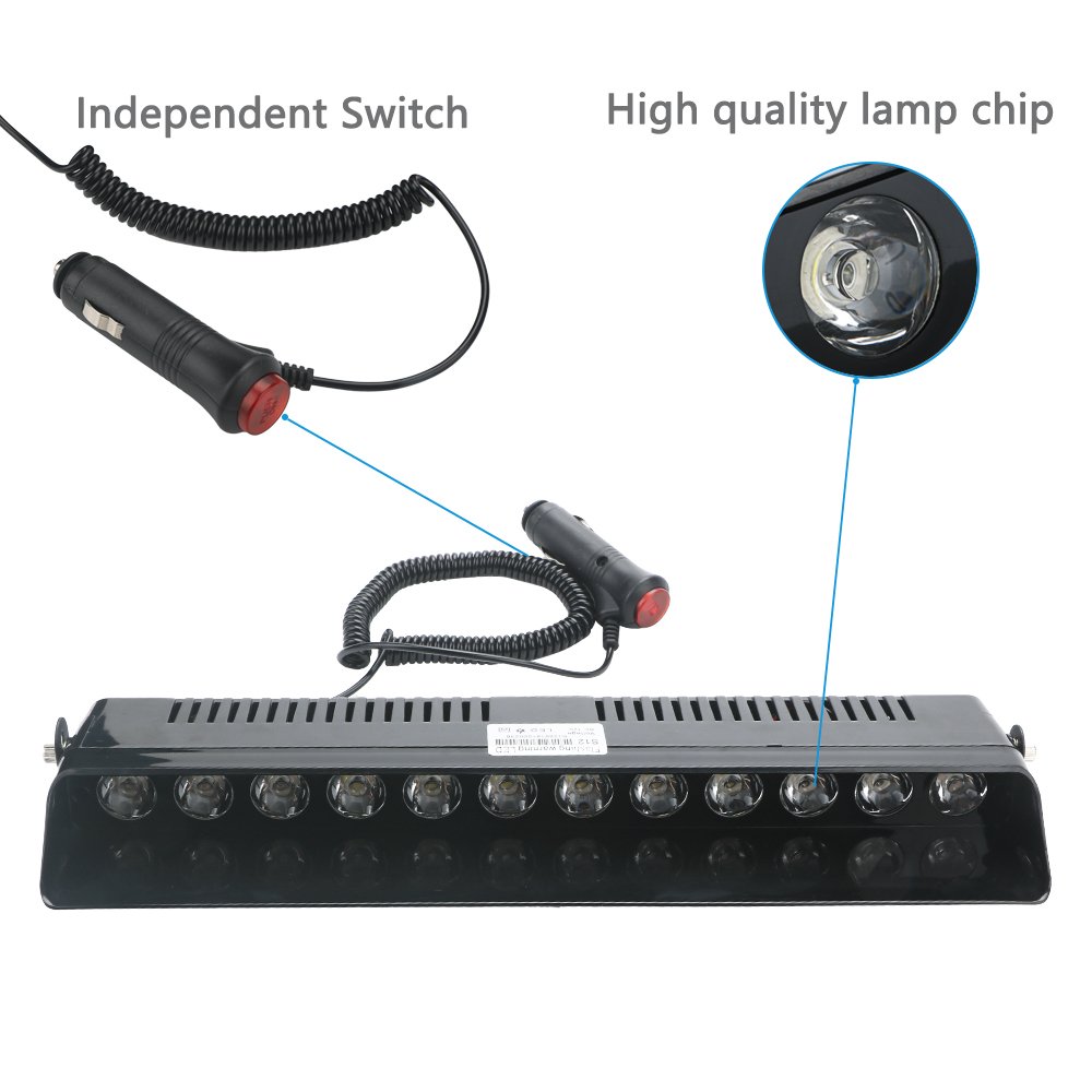PUERXIN Laser Warning Fog Light for Cars Front Windshield Auto Led Bar Flashing Mode Warning Lamp Car Emergency Strobe Light