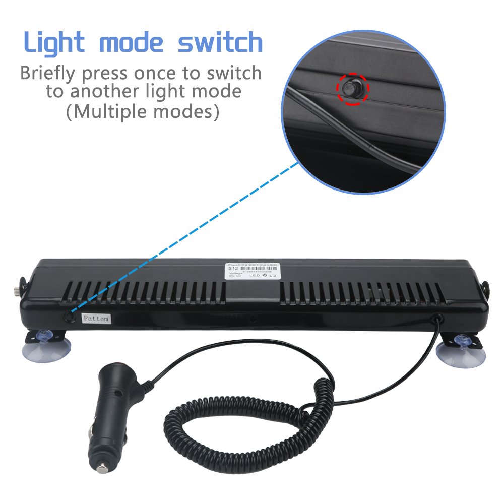 PUERXIN Laser Warning Fog Light for Cars Front Windshield Auto Led Bar Flashing Mode Warning Lamp Car Emergency Strobe Light