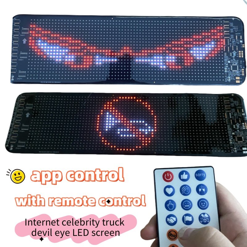 Popular Animated Devil Eyes Display App Control Flexible LED Panel Smart Scrolling Message Soft LED Sign Screen for Trucks