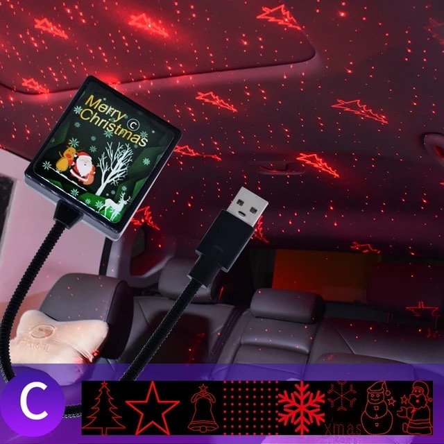 Elegant LED Music Rhythm Interior Sky Lights 12V Christmas Car Accessories with Multiple Levels of Flashing Light Bars