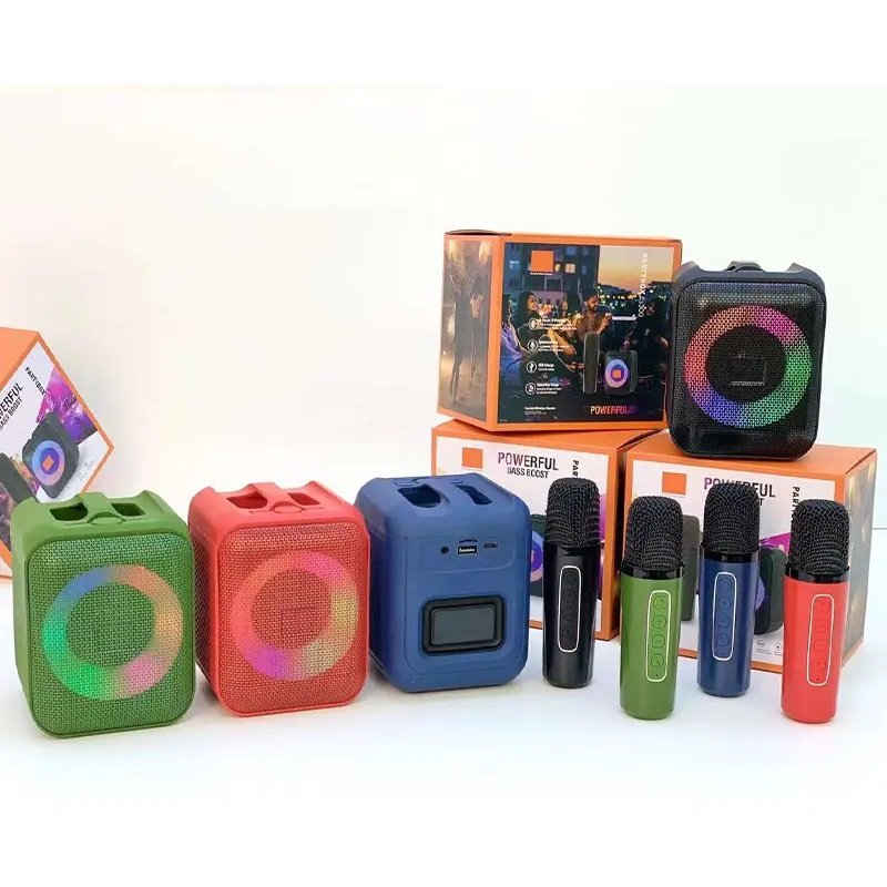 New arrival Karaoke 10W Karaoke Machine with Two Wireless Microphones Portable Bluetooth Speaker