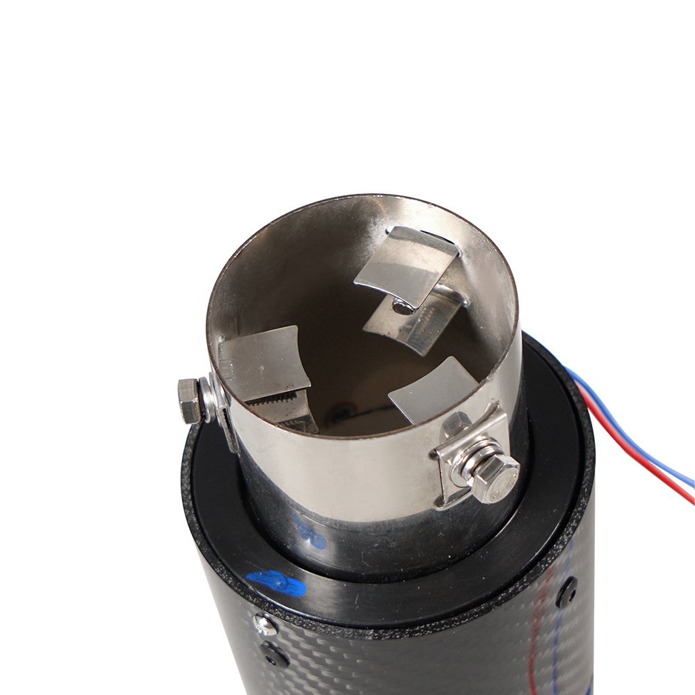 Auto Accessories 63mm Carbon Fiber Color Car Exhaust Muffler Pipe Tip with LED Light Muffler Exhaust Car Accessories
