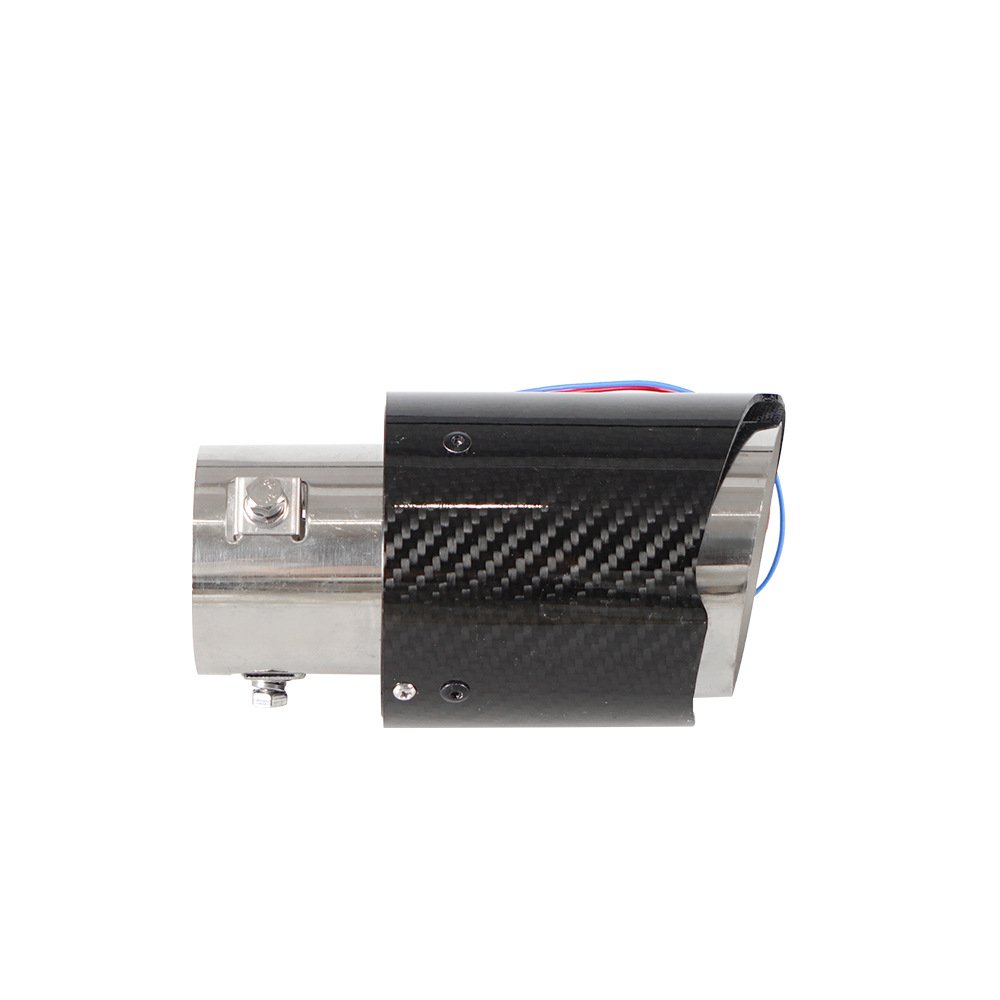 Auto Accessories 63mm Carbon Fiber Color Car Exhaust Muffler Pipe Tip with LED Light Muffler Exhaust Car Accessories