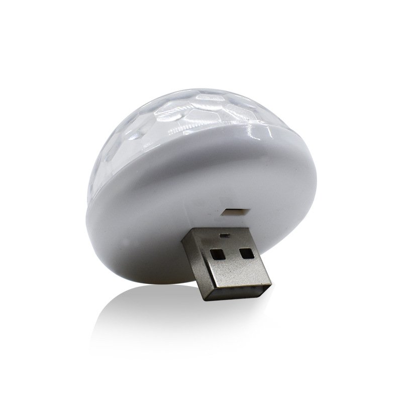 Car USB Ambient Light DJ RGB Mini Colorful Music Sound Interface Holiday Party Atmosphere Interior Dome Trunk Lamp
