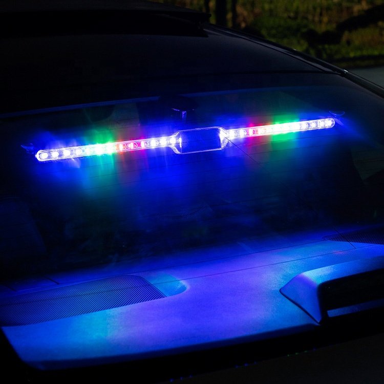 Others car light accessories bar lights for car 60CM solar window warning led alarm suction cup vehicle truck N21B