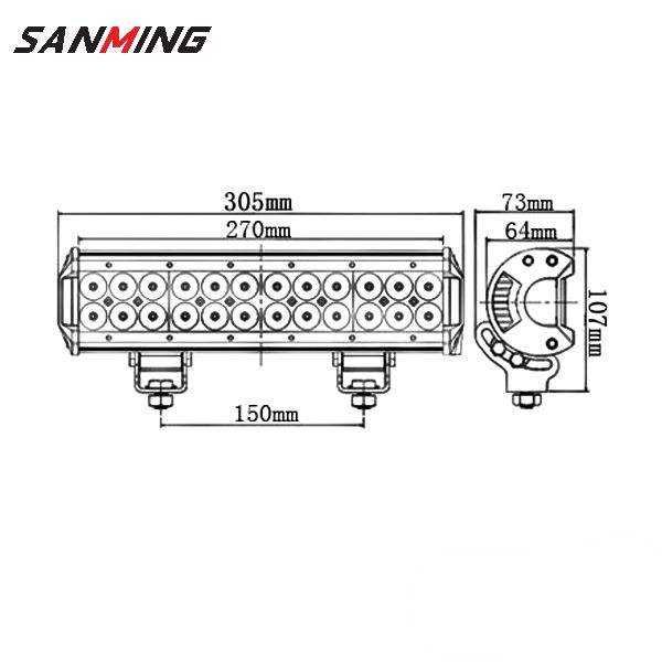 Hotsale 72w led light bar for cars Auto Lighting System 12inches led working light car accessories