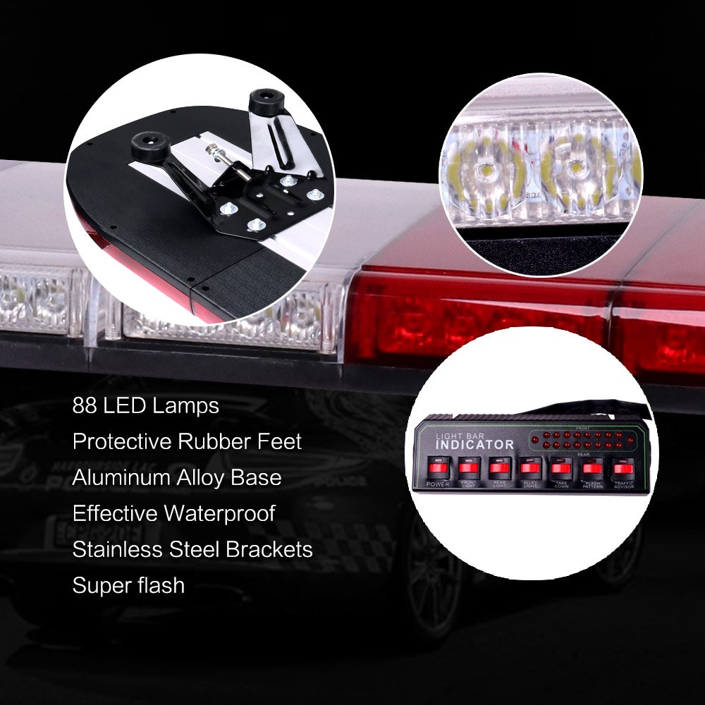 LED-8508 DC12-24V 1.2M led light bar 88LED 264W for car Emergency Warning Flashing Strobe LED Lightbar DC12-24V