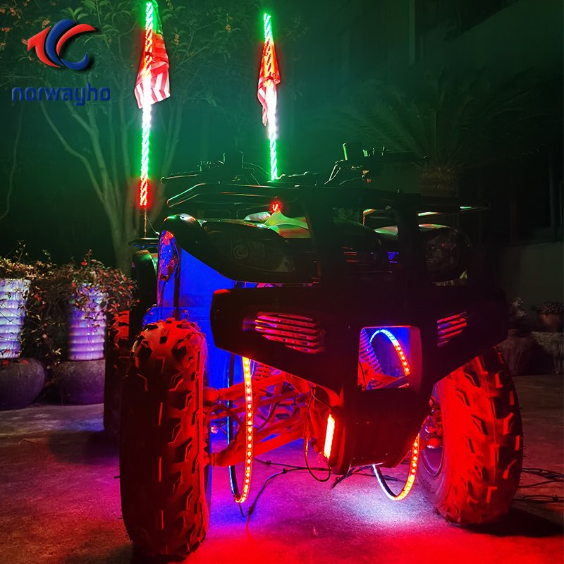 15.5inch Diameter Round Wheel Ring Light Dream Color Synced With LED Whip Lighting LED Wheel Rings