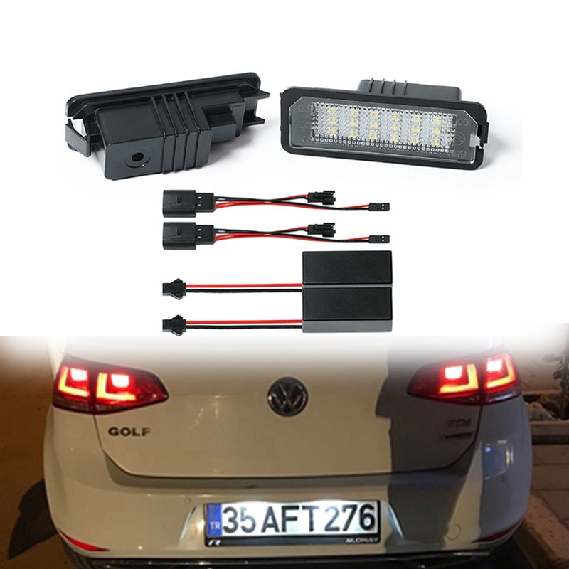 2pcs 12V LED Number License Lamp Waterproof License Plate Light For VW Golf 5 6 7 Passat B6 CC New Beetle Auto Accessories