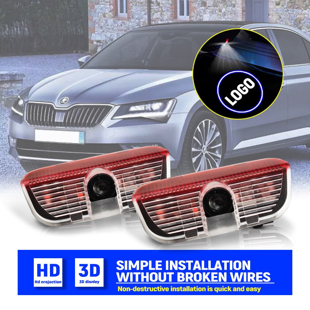 LED Car Door Light Welcome Logo Ghost Shadow Projector For Skoda Superb Speedster others car light accessories
