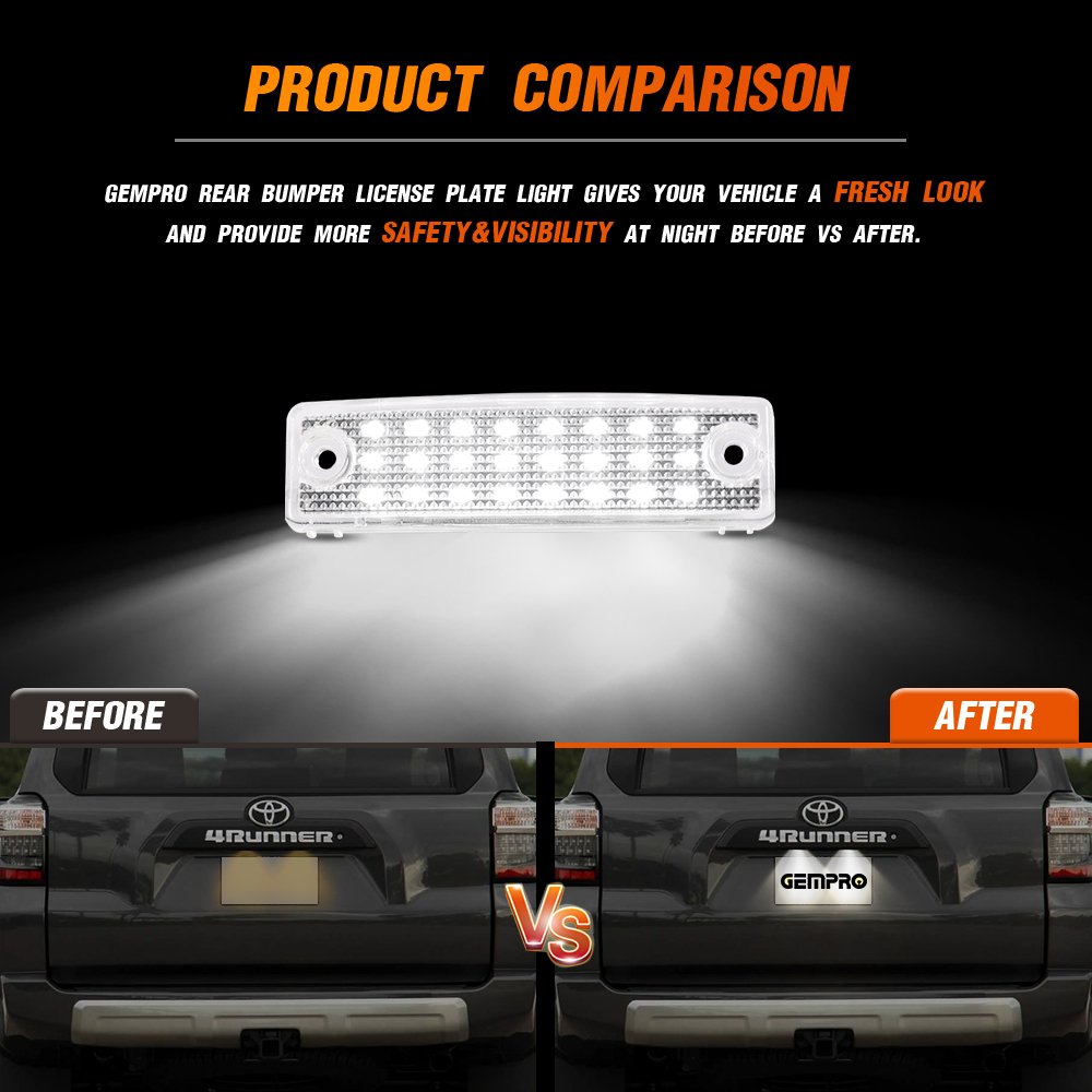 2pcs Car LED License Plate Light Assembly Number Plate Lights For Toyota 4Runner Sequoia Accessories