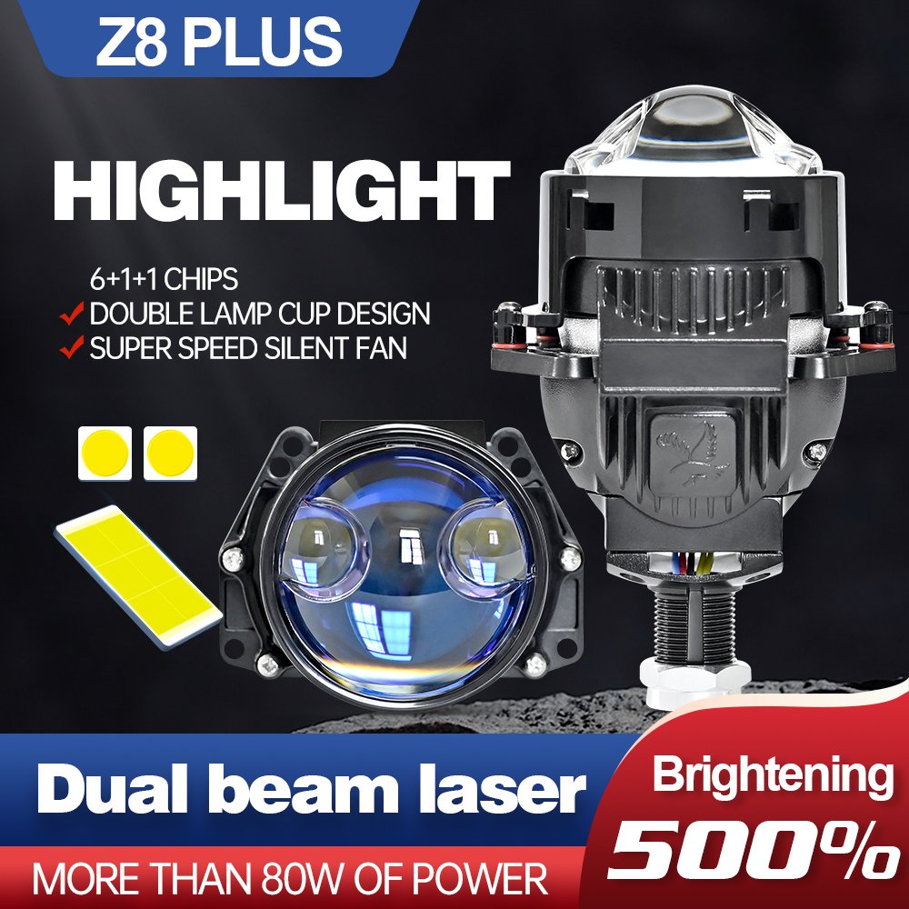 Other car light accessories 80W led headlights lens Z8 PLUS 3.0inch bi led projector lens car laser headlamp car accessories