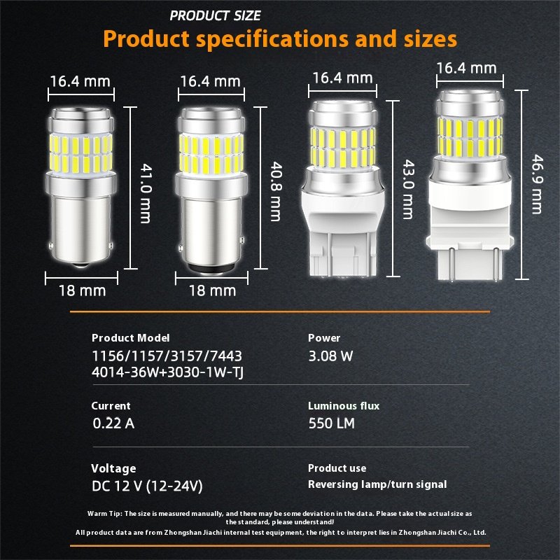 High Brightness P21W & 3157 Brake Light 4014-36 LED Car Tail Fog Light Canbus Compatible Direct Cross-Border Sales