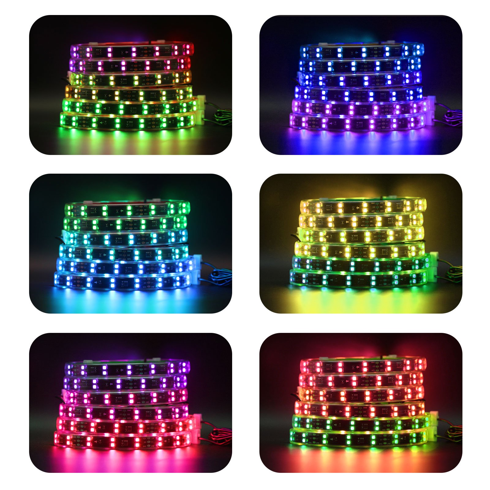 EURS Double row light beads new car phantom sound control chassis lights new APP RGB music rhythm lights LED car atmosphere lamp