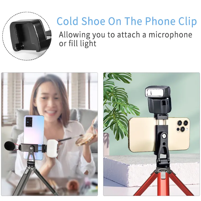 low price Mobile Phone Accessories Smartphone Clip for Tripod Selfie Monopod Vertical and Horizontal Viewing