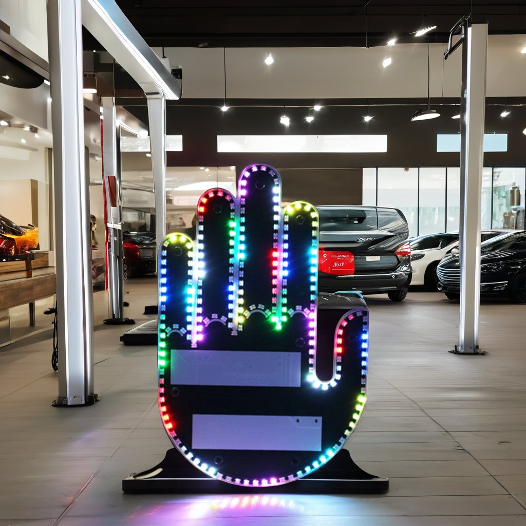 Cool Comical LED Middle Finr Interior Car Driving Lights 12V Accessory With Remote Control Indicator Car Lights