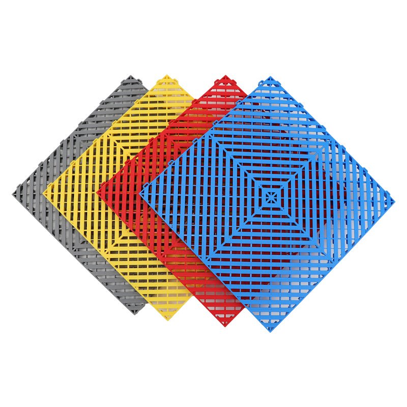 Industrial interlocking plastic floor tile heavy duty garage warehouse tile slab tent floor OEM ODM