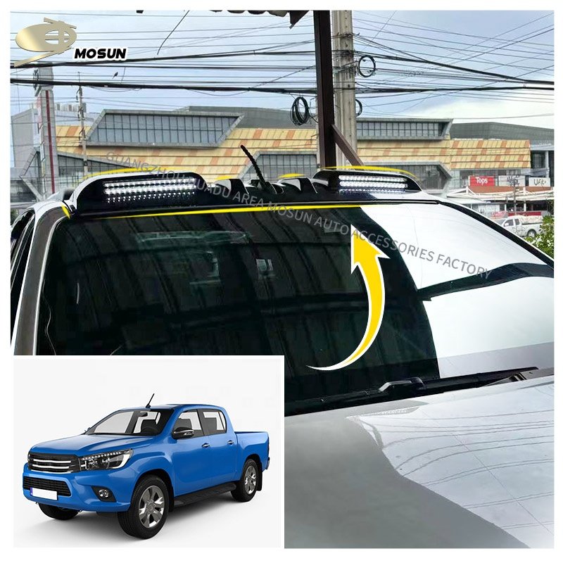 Abs Outdoor Car Roof Light For TOYOTA HILUX REVO 2015-2024 LED Front Roof Spoiler LED Lamp Decoration