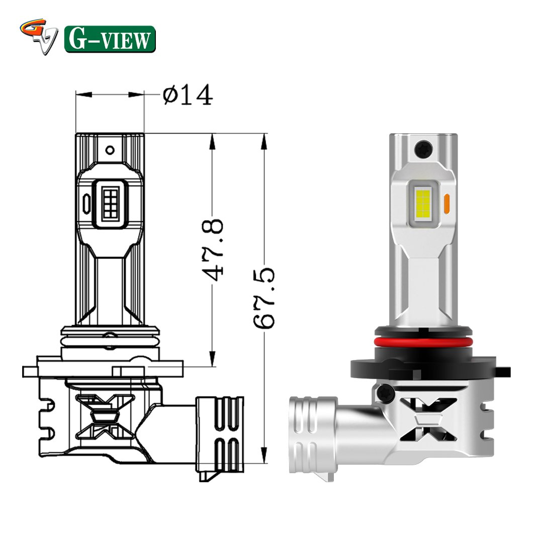 Gview 8000lm Size As Halogen Bulbs GLD H1 H8 H11 9005 9006 H7 H4 LED Headheadlight Canbus 13.2V Canbus LED Headlight