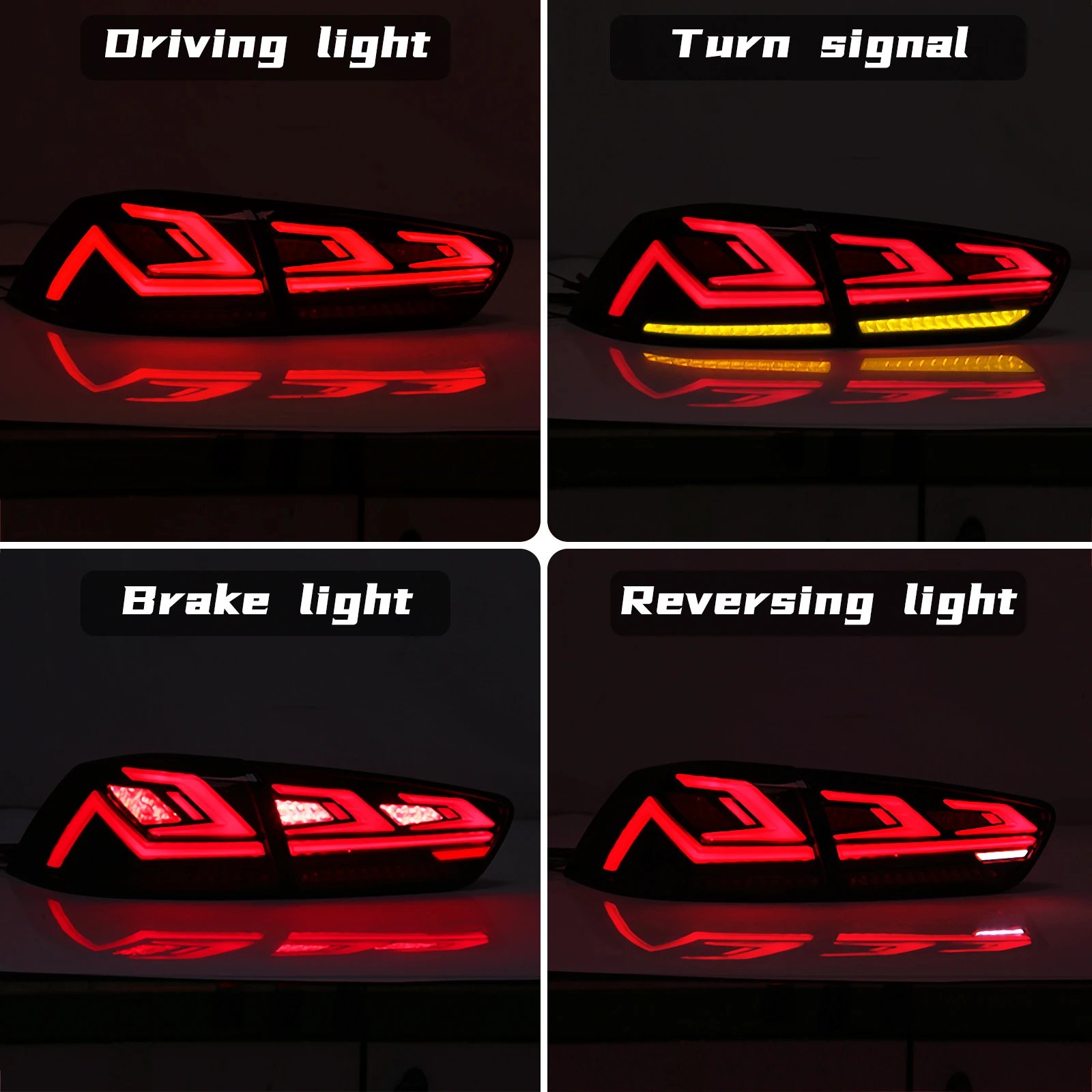 1 Pair Car Tail Light Assembly For Mitsubishi Lancer Evo-X Sedan 2008-2017 Brake turn Signal light Rear Lamp System
