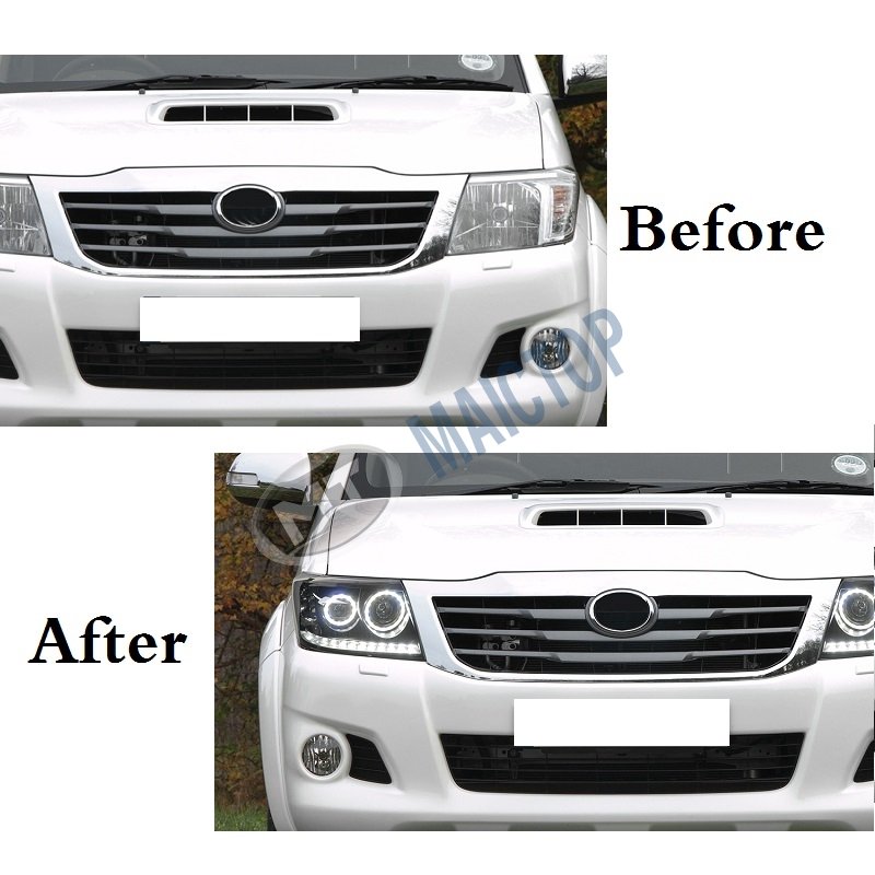 MAICTOP Hot Sell Car Accessories Led Farol Para Facelift Headlight 2012 2013 2014 Black for Hilux Vigo Camioneta 4x4 Head Lights