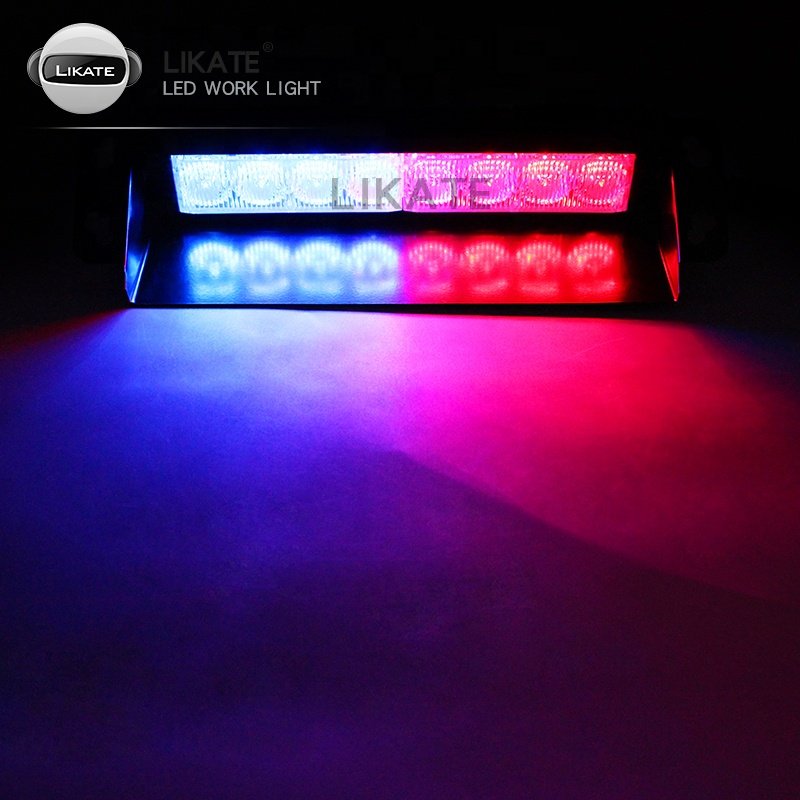 LKT Hot Sale Led Amber Blue Red Dual Color Flashing Emergency Lights Strobe Safety Car Lights Warning Lights Outdoor
