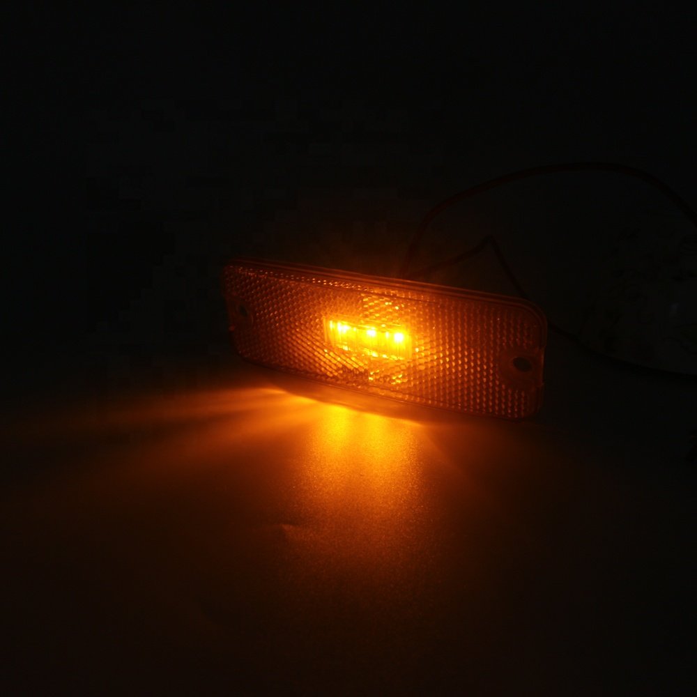 12V 24V 4*1.5 Inch Amber Rectangle LED Clearance Light Led Side Marker Reflector Light For Truck Trailer Bus