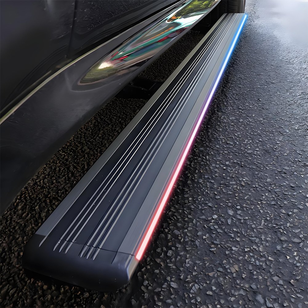 MASSAIT Electric Side step Automatic Power Running Board LED Light Foot Pedal Jeep Wrangler JL JK