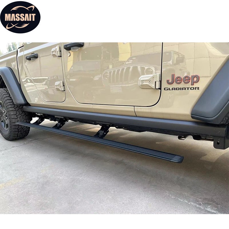 MASSAIT Electric Side step Automatic Power Running Board LED Light Foot Pedal Jeep Wrangler JL JK