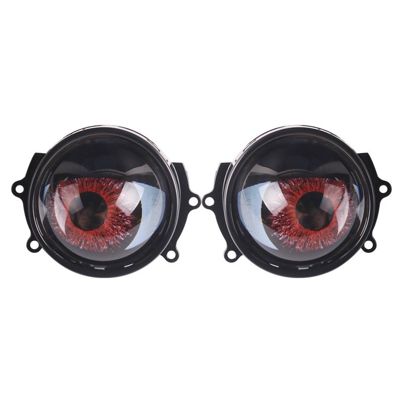 3.0 inch Devil Eyes Car LED Dynamic Blinking Headlight Red Green Multi-Mode Demon Eyes Bi Led Projector Decorative Lights