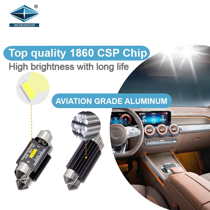 Bright LED 1860 410lm Festoon c5w 36mm Car Truck Dome Tail Light 31mm Universal Bulb Auto Lighting System
