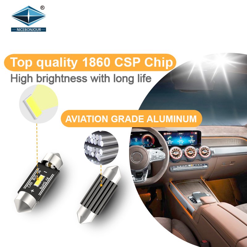 Bright LED 1860 410lm Festoon c5w 36mm Car Truck Dome Tail Light 31mm Universal Bulb Auto Lighting System