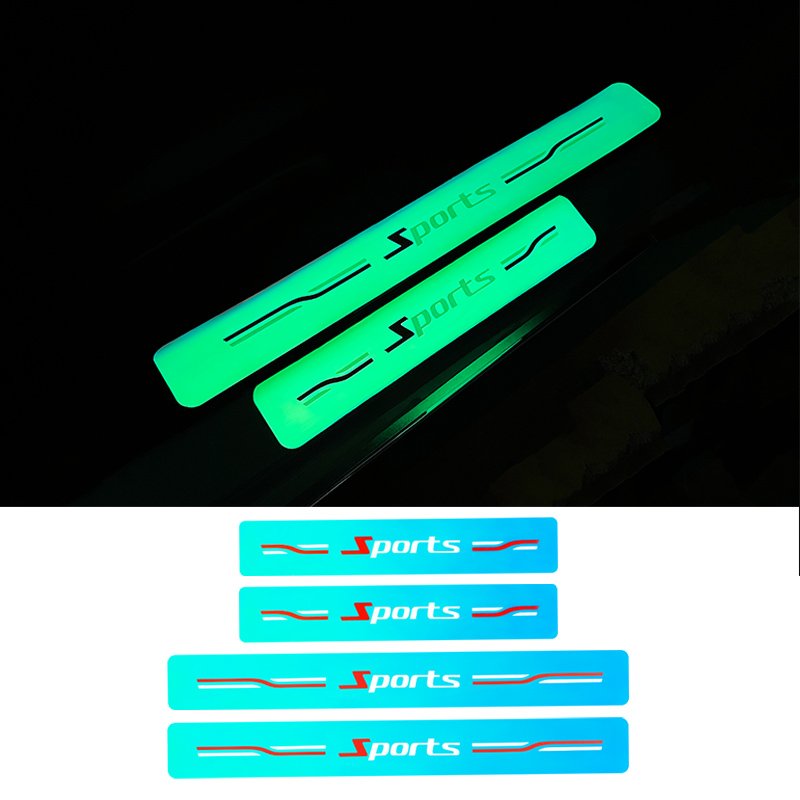 Custom Logo Car Luminous Stickers Auto Anti Scratches Glow In The Dark Car Door Sill Guard Protector Car Thresholds Protectors