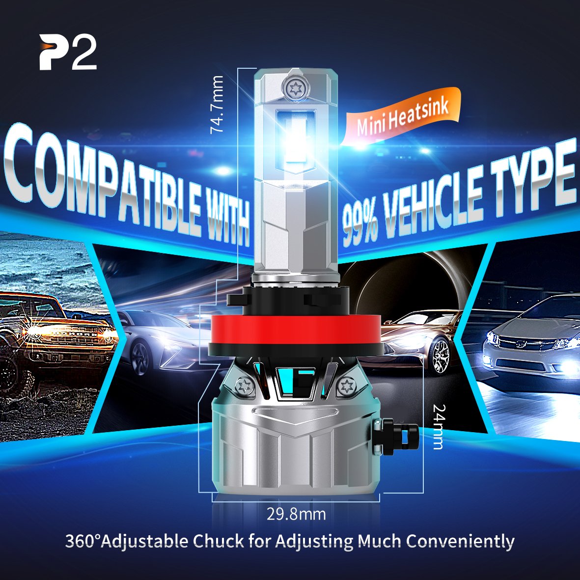 YLX new arrival M7P 110W 10000LM led headlight bulb H11 focos led auto h4 lamp canbus h1 h3 h7 h8 h11 9005 9006 9012 headlights