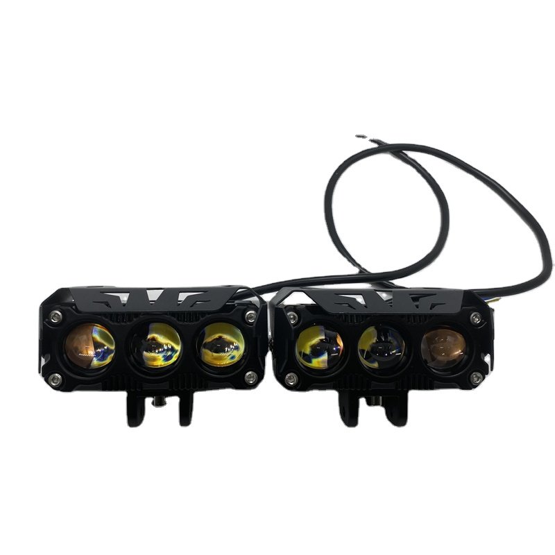 Factory Wholesale Three eye Lens Motorcycle Spotlights led Headlight Car Driving Lights