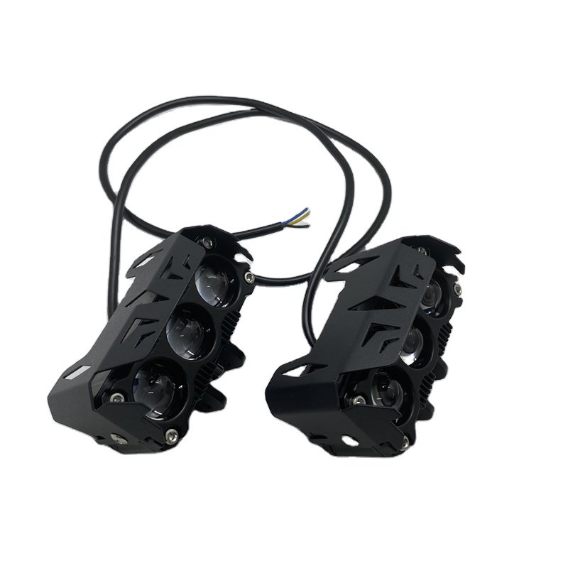 Factory Wholesale Three eye Lens Motorcycle Spotlights led Headlight Car Driving Lights